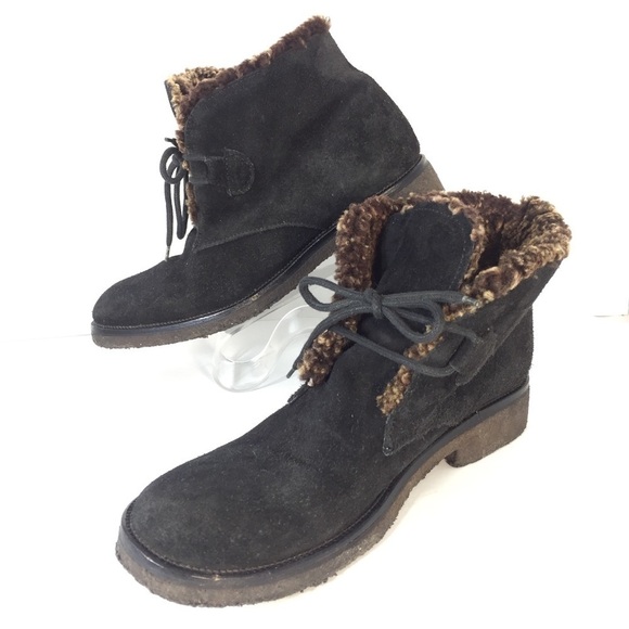J. Crew Shoes - j.Crew Made in Italy Fur Lined Suede Booties Sz 10